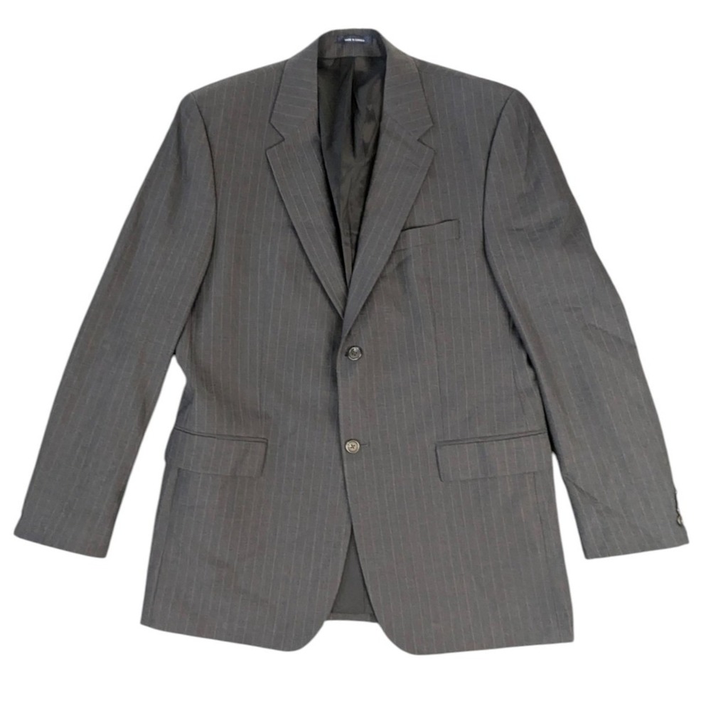 Ralph Lauren Suit 42L Charcoal Pinstripe Wool Stretch Made Canada Dillard's